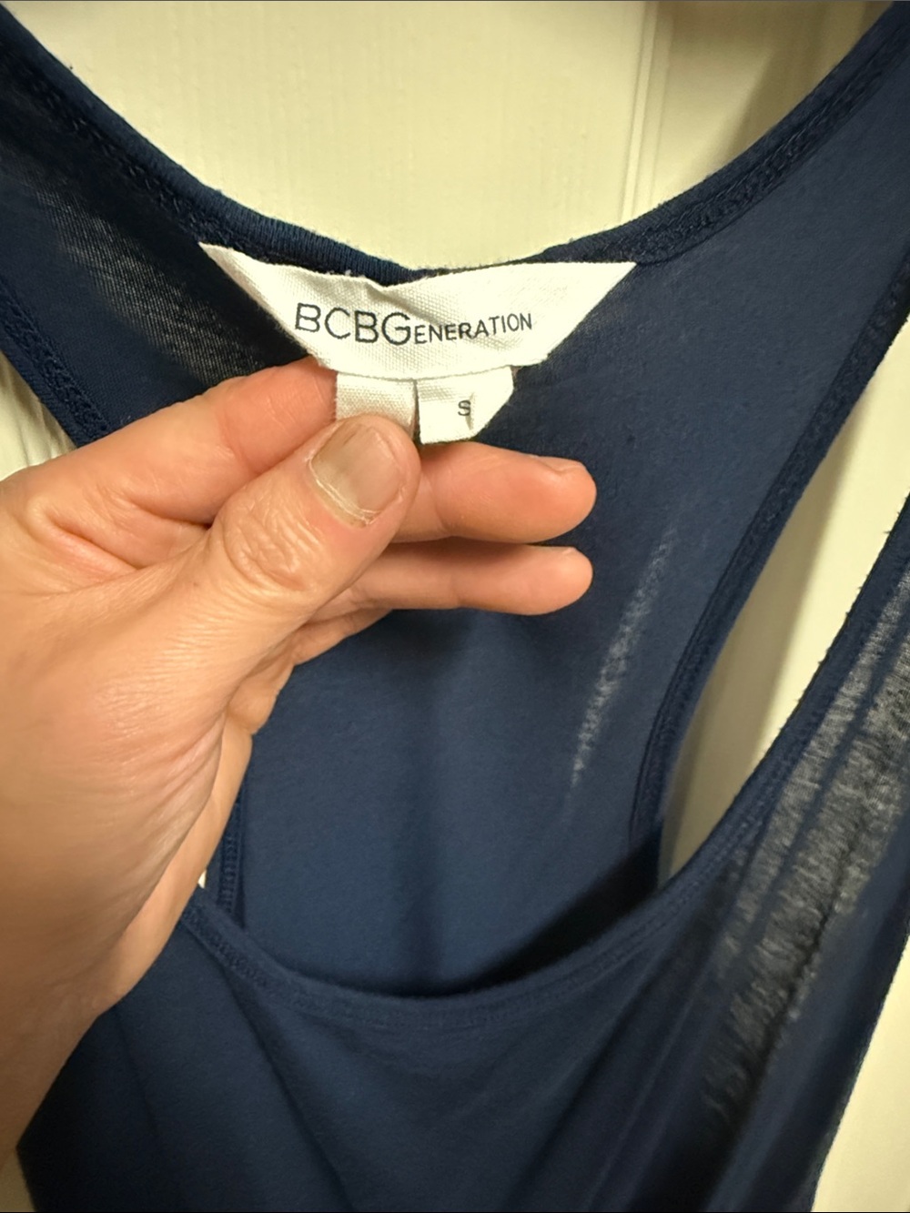 BCBGeneration Navy Racerback Tank Top - Picture 3 of 3